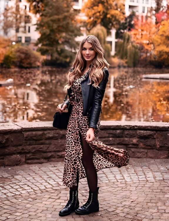 Animal Print Dress-Bad Bunny Concert Outfit Ideas 