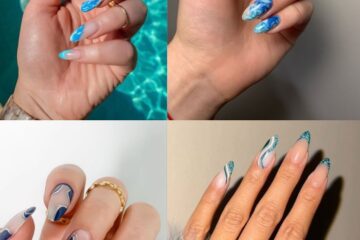 blue swiral nails