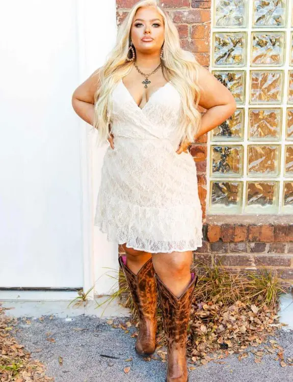Mini Dress with Cowboy Boots
